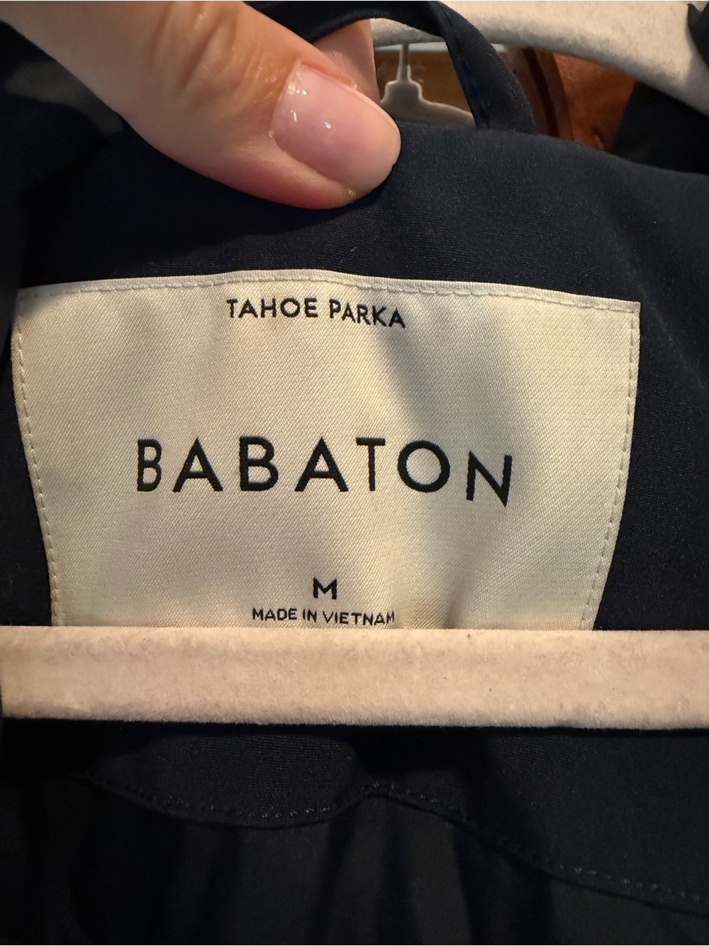 Aritzia Babaton Navy Hooded Belted Parka with Faux Fur Trim - Picture 7 of 7